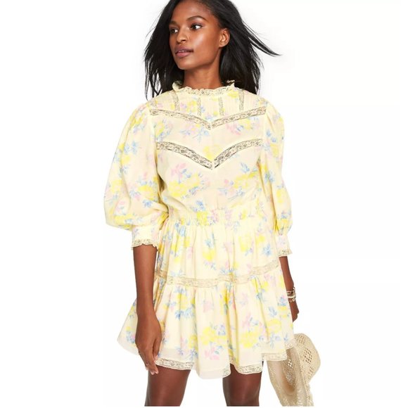 LoveShackFancy Louise Pintuck Yoke Mini Dress - Picture 2 of 6